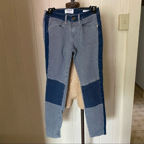 FRAME DENIM SZ 26 Le Skinny De Jeanne Striped Jean - Picture 1 of 6